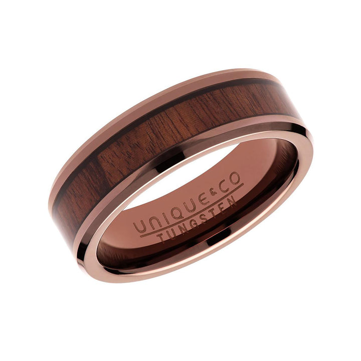 Unique & Co Tungsten Carbide Wood Inlay Ring