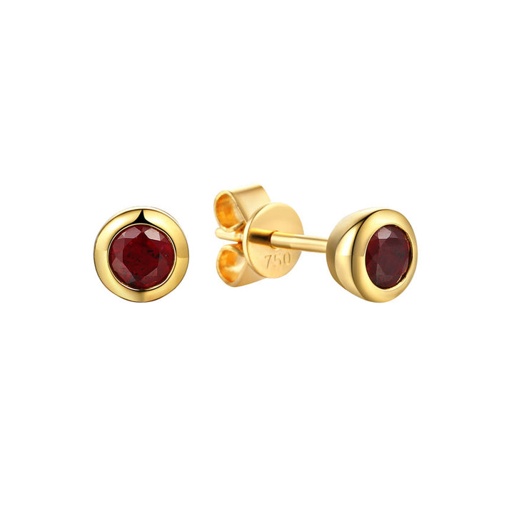 Ruby 18ct Yellow Gold Stud Earrings