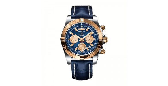 A picture of a navy Breitling watch