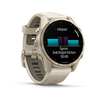 Garmin Fenix 8 43mm AMOLED Sapphire Soft Gold Sandstone Silicone Band Watch 010-02903-11