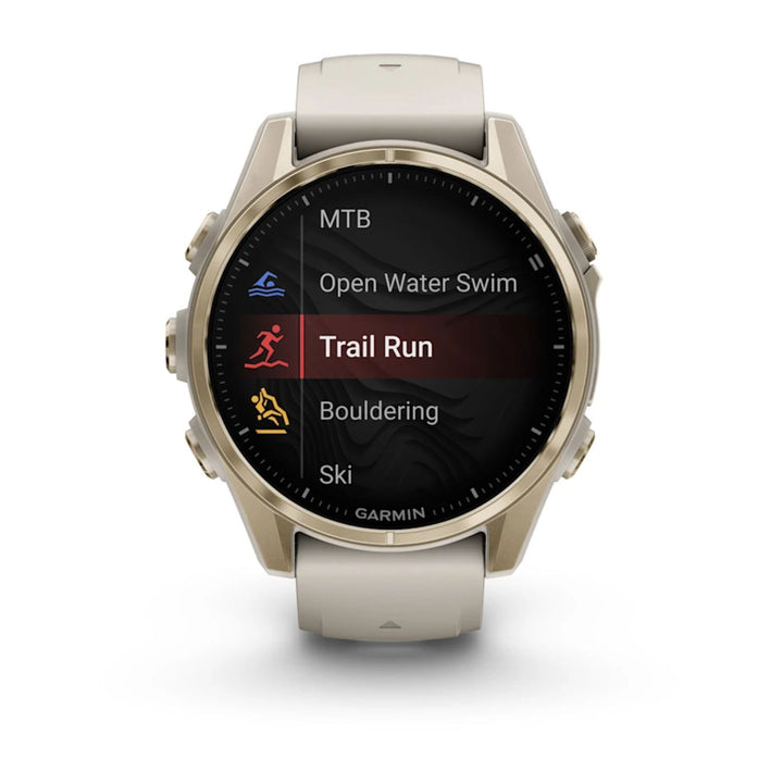 Garmin Fenix 8 43mm AMOLED Sapphire Soft Gold Sandstone Silicone Band Watch 010-02903-11