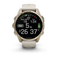 Garmin Fenix 8 43mm AMOLED Sapphire Soft Gold Sandstone Silicone Band Watch 010-02903-11