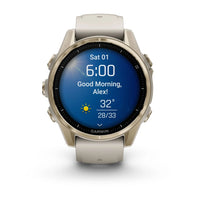 Garmin Fenix 8 43mm AMOLED Sapphire Soft Gold Sandstone Silicone Band Watch 010-02903-11