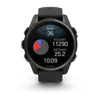 Garmin Fenix 8 43mm AMOLED Sapphire Carbon Grey DLC Pebble Grey Silicone Titanium Watch 010-02903-21 - Michael Jones Jeweller