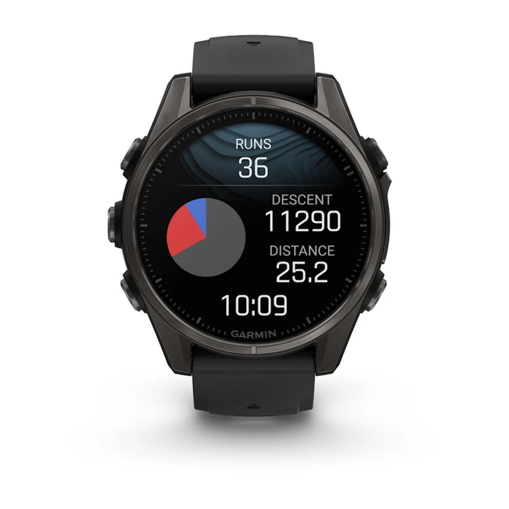 Garmin Fenix 8 43mm AMOLED Sapphire Carbon Grey DLC Pebble Grey Silicone Titanium Watch 010-02903-21
