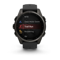Garmin Fenix 8 43mm AMOLED Sapphire Carbon Grey DLC Pebble Grey Silicone Titanium Watch 010-02903-21