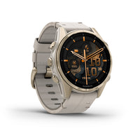 Garmin Fenix 8 43mm AMOLED Sapphire Gold Limestone Leather 010-02903-40 - Michael Jones Jeweller