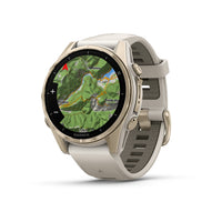 Garmin Fenix 8 43mm AMOLED Sapphire Gold Limestone Leather 010-02903-40 - Michael Jones Jeweller