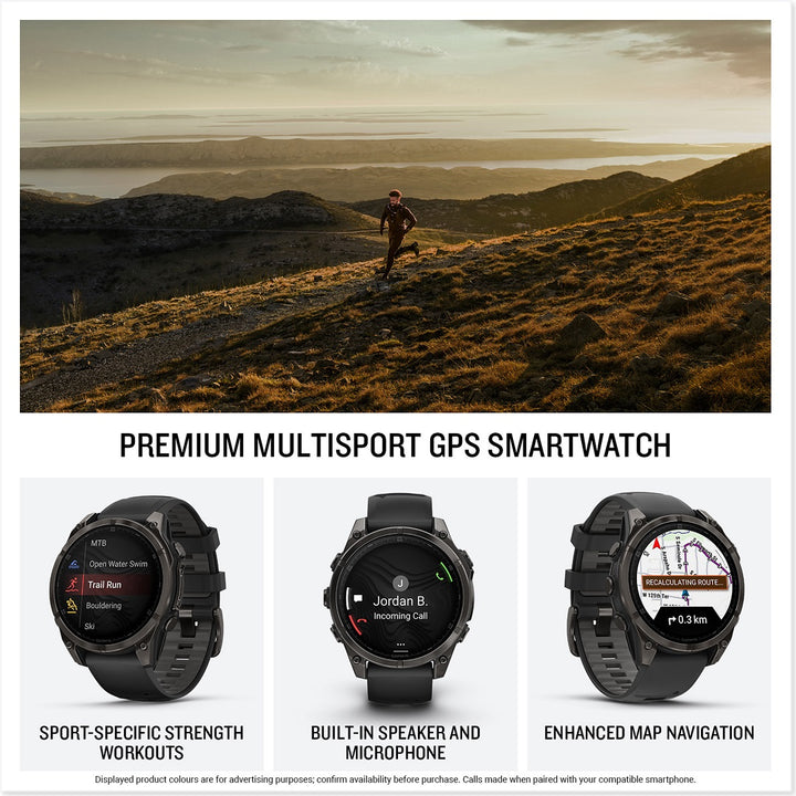 Garmin Fenix 8 47mm AMOLED Sapphire Titanium Spark Orange Silicone 010-02904-11 - Michael Jones Jeweller