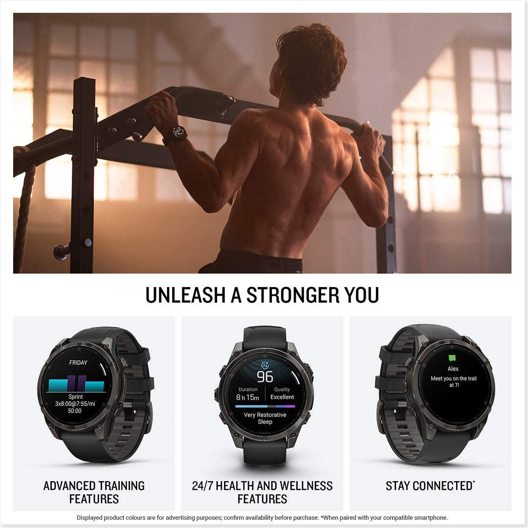 Garmin Fenix 8 47mm AMOLED Sapphire Titanium Spark Orange Silicone 010-02904-11 - Michael Jones Jeweller
