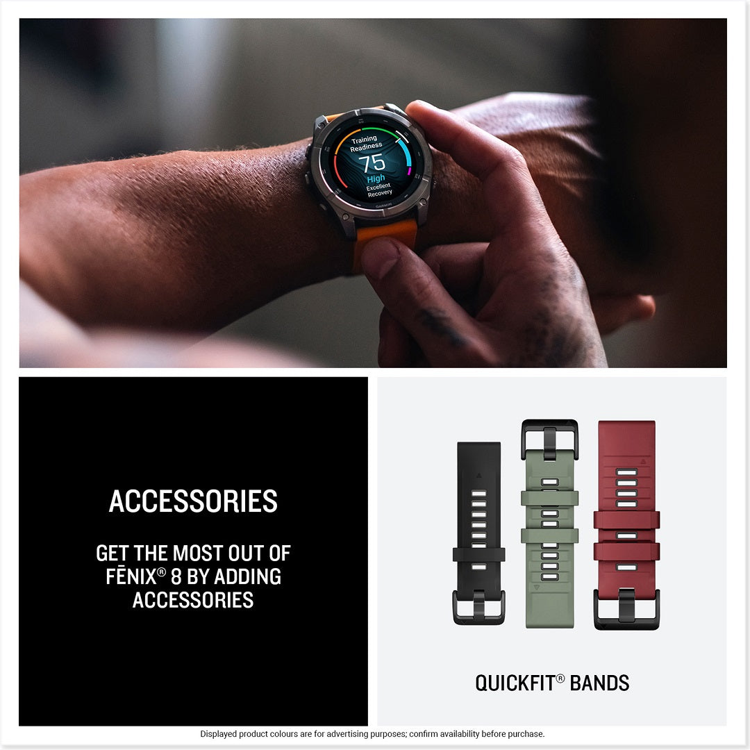 Garmin Fenix 8 47mm AMOLED Sapphire Titanium Spark Orange Silicone 010-02904-11 - Michael Jones Jeweller