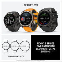 Garmin Fenix 8 47mm AMOLED Sapphire Titanium Spark Orange Silicone 010-02904-11 - Michael Jones Jeweller