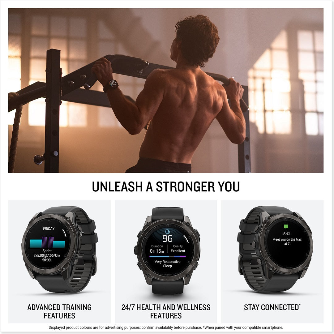 Garmin Fenix 8 51mm AMOLED Sapphire Titanium Spark Orange Silicone 010-02905-11 - Michael Jones Jeweller