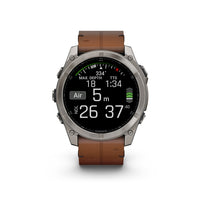 Garmin Fenix 8 51mm AMOLED Sapphire Carbon DLC Chestnut Leather 010-02905-40 - Michael Jones Jeweller