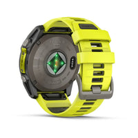 Garmin Fenix 8 Sapphire Solar 51mm Titanium Amp Yellow Silicone Watch 010-02907-21