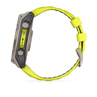 Garmin Fenix 8 Sapphire Solar 51mm Titanium Amp Yellow Silicone Watch 010-02907-21