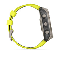 Garmin Fenix 8 Sapphire Solar 51mm Titanium Amp Yellow Silicone Watch 010-02907-21