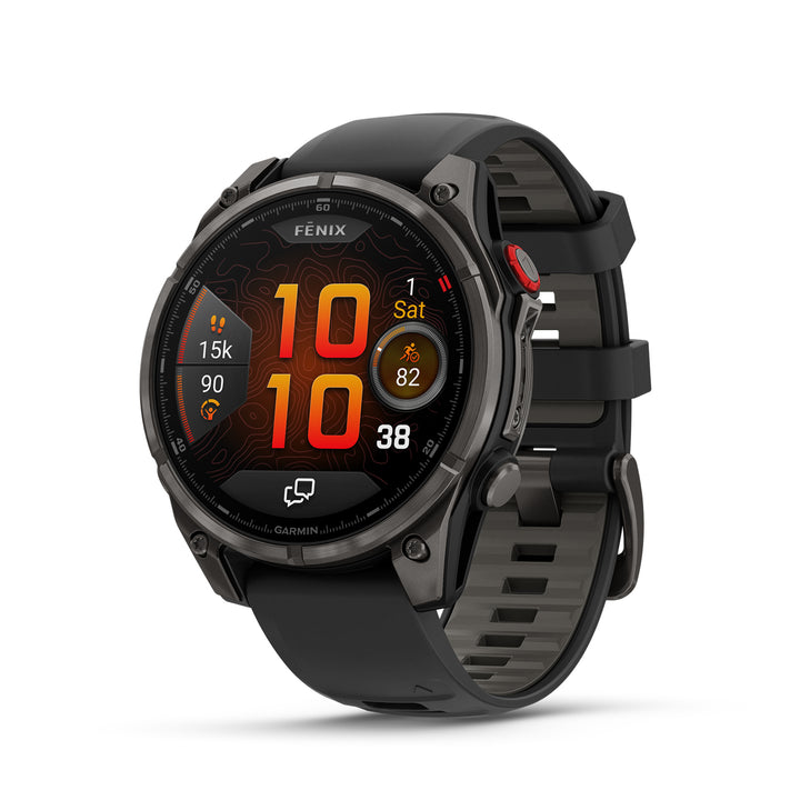 Garmin Fenix 8 Pro 47mm AMOLED Sapphire, Carbon Grey DLC Pebble Grey Silicone Titanium Watch 010-03198-01