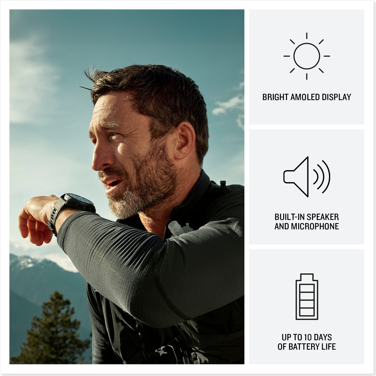 Garmin Fenix 8 Pro 47mm AMOLED Sapphire, Carbon Grey DLC Pebble Grey Silicone Titanium Watch 010-03198-01 - Michael Jones Jeweller