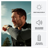 Garmin Fenix 8 Pro 47mm AMOLED Sapphire, Carbon Grey DLC Chestnut Leather Titanium Watch 010-03198-40