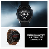 Garmin Fenix 8 Pro 47mm AMOLED Sapphire, Carbon Grey DLC Chestnut Leather Titanium Watch 010-03198-40