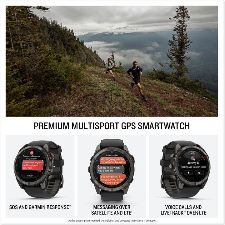 Garmin Fenix 8 Pro 51 mm AMOLEDSapphire Grey DLC Pebble Grey Silicone Titanium Watch 010-03199-01