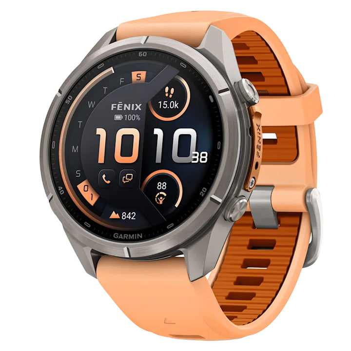 Garmin Fenix 9 Pro 43mm Shell Pink / Autumn Orange Silicone Titanium Watch 010-04335-01
