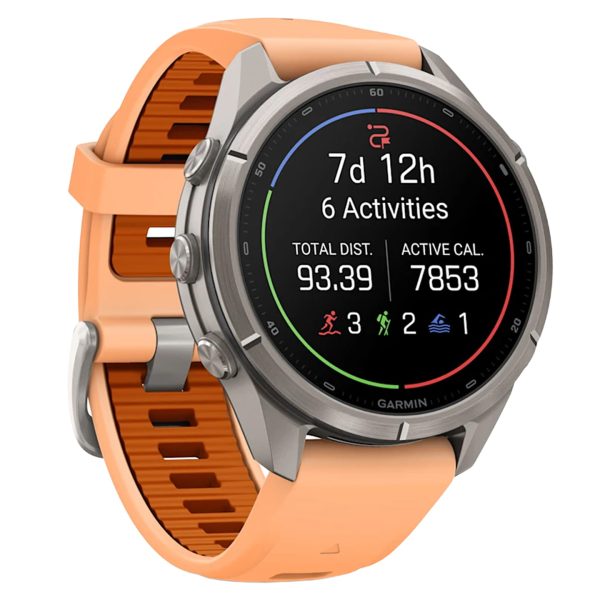 Garmin Fenix 9 Pro 43mm Shell Pink / Autumn Orange Silicone Titanium Watch 010-04335-01