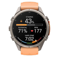Garmin Fenix 9 Pro 43mm Shell Pink / Autumn Orange Silicone Titanium Watch 010-04335-01