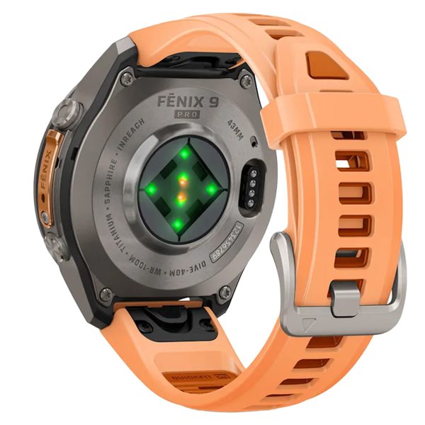 Garmin Fenix 9 Pro 43mm Shell Pink / Autumn Orange Silicone Titanium Watch 010-04335-01