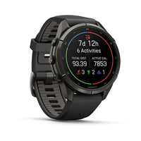 Garmin Fenix 9 Pro 43mm Carbon Grey DLC / Black Pebble Grey Silicone Titanium Watch 010-04335-11