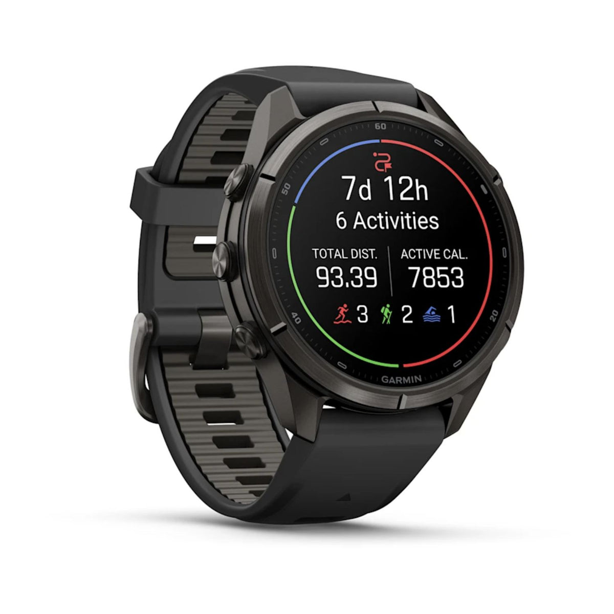 Garmin Fenix 9 Pro 43mm Carbon Grey DLC / Black Pebble Grey Silicone Titanium Watch 010-04335-11