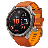 Fenix 9 Pro AMOLED InReach 47mm Autumn Orange/Spark Silicone Titanium Watch 010-04336-01