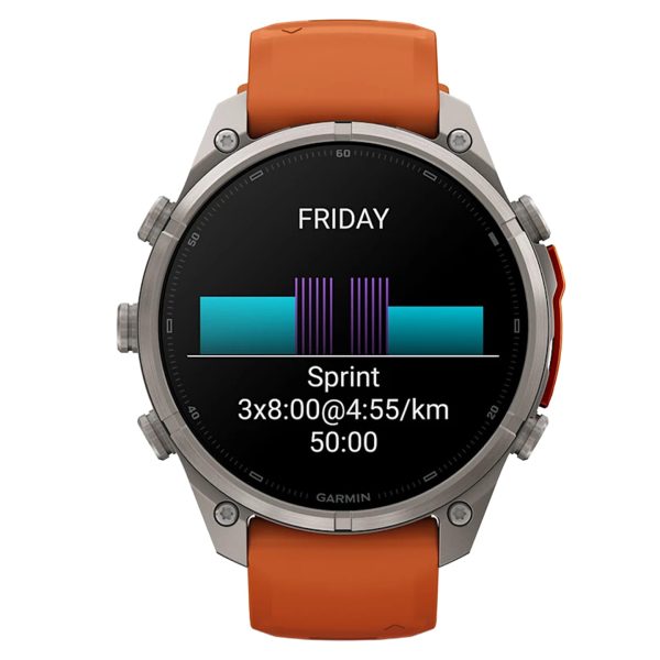 Garmin Fenix 9 Pro AMOLED InReach 47mm Autumn Orange/Spark Silicone Titanium Watch 010-04336-01