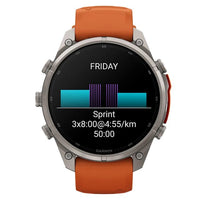 Fenix 9 Pro AMOLED InReach 47mm Autumn Orange/Spark Silicone Titanium Watch 010-04336-01