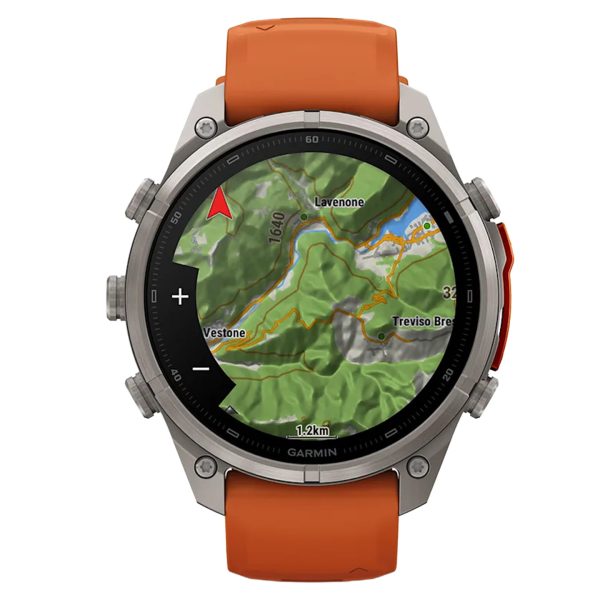 Garmin Fenix 9 Pro AMOLED InReach 47mm Autumn Orange/Spark Silicone Titanium Watch 010-04336-01