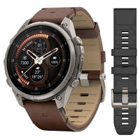Fenix 9 Pro AMOLED InReach 47mm Walnut Leather Titanium Watch 010-04336-41