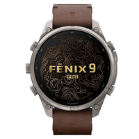 Fenix 9 Pro AMOLED InReach 47mm Walnut Leather Titanium Watch 010-04336-41