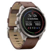 Fenix 9 Pro AMOLED InReach 47mm Walnut Leather Titanium Watch 010-04336-41