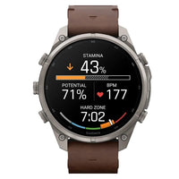 Fenix 9 Pro AMOLED InReach 47mm Walnut Leather Titanium Watch 010-04336-41