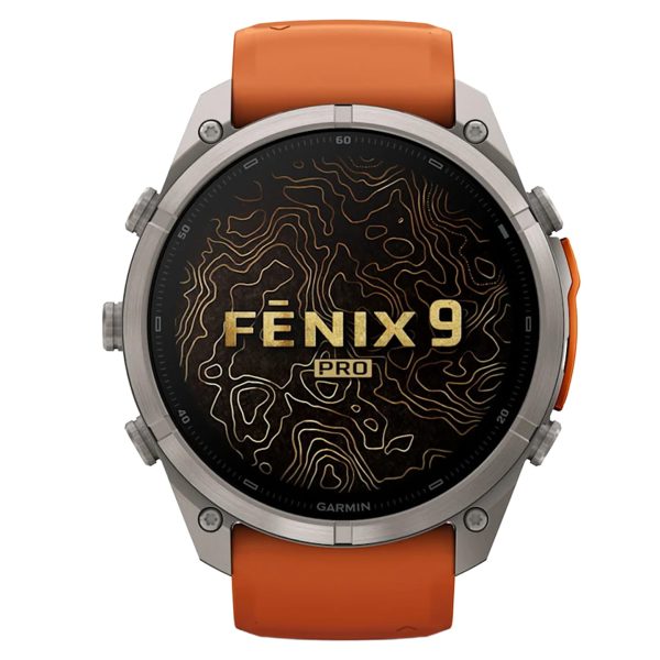 Fenix 9 Pro AMOLED InReach 51mm Autumn Orange/Spark Silicone Titanium Watch 010-04337-01