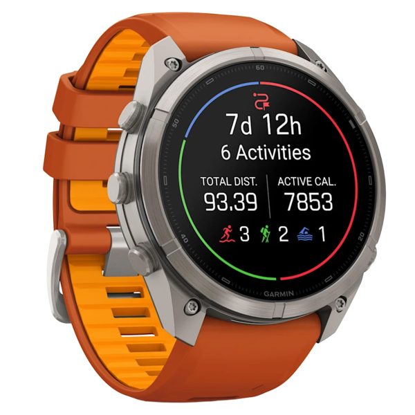 Fenix 9 Pro AMOLED InReach 51mm Autumn Orange/Spark Silicone Titanium Watch 010-04337-01