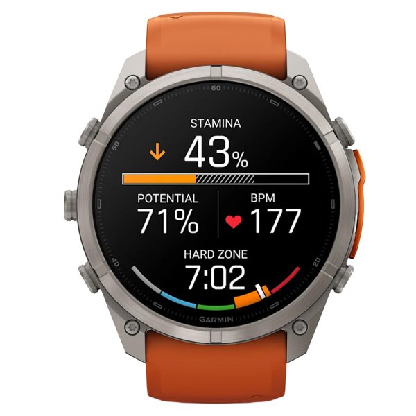Fenix 9 Pro AMOLED InReach 51mm Autumn Orange/Spark Silicone Titanium Watch 010-04337-01