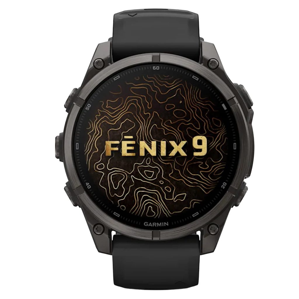 Garmin Fenix 9 47mm Carbon Grey DLC / Black Silicone Titanium Watch 010-04762-11