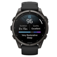 Garmin Fenix 9 47mm Carbon Grey DLC / Black Silicone Titanium Watch 010-04762-11