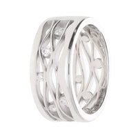 Diamond 0.30ct 18ct White Gold Wave Ring