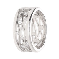 Diamond 0.30ct 18ct White Gold Wave Ring - Michael Jones Jeweller