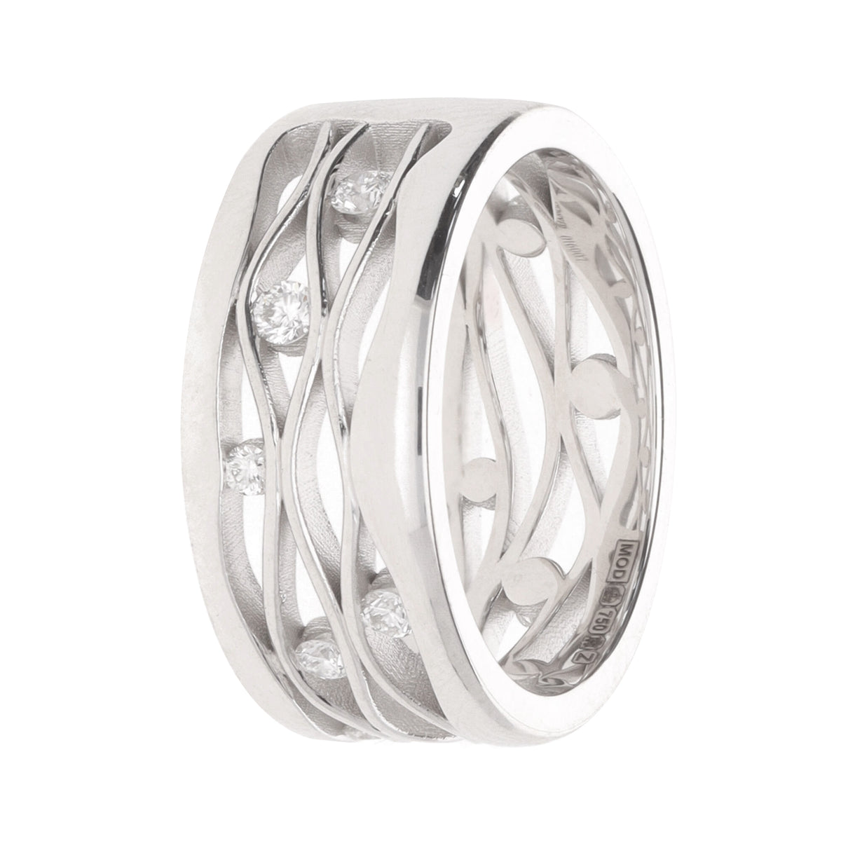 Diamond 0.30ct 18ct White Gold Wave Ring - Michael Jones Jeweller
