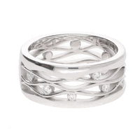 Diamond 0.30ct 18ct White Gold Wave Ring - Michael Jones Jeweller
