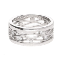 Diamond 0.30ct 18ct White Gold Wave Ring - Michael Jones Jeweller